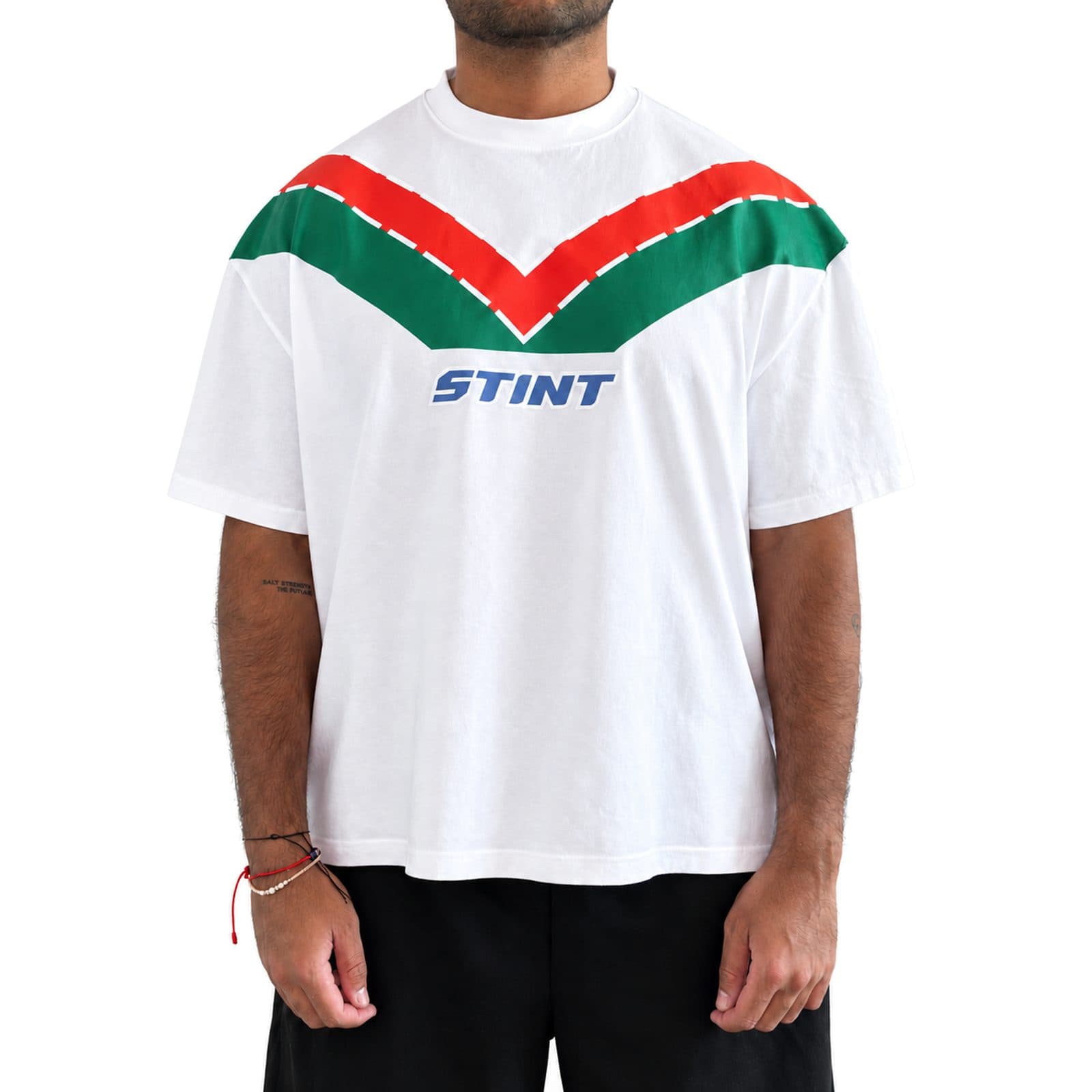 STINT Rotary Tee worn from the front