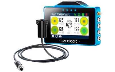 VBOX brake temperature monitoring sensors and touch display