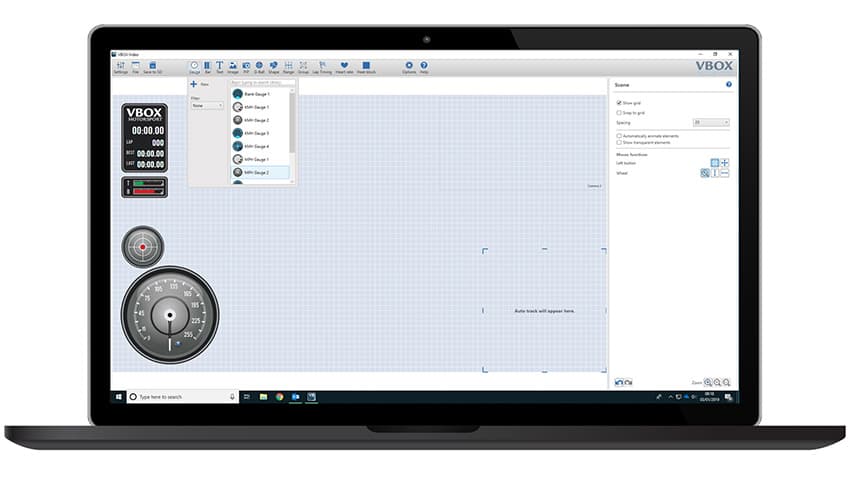 VBOX Video HD2 setup software tutorial screens