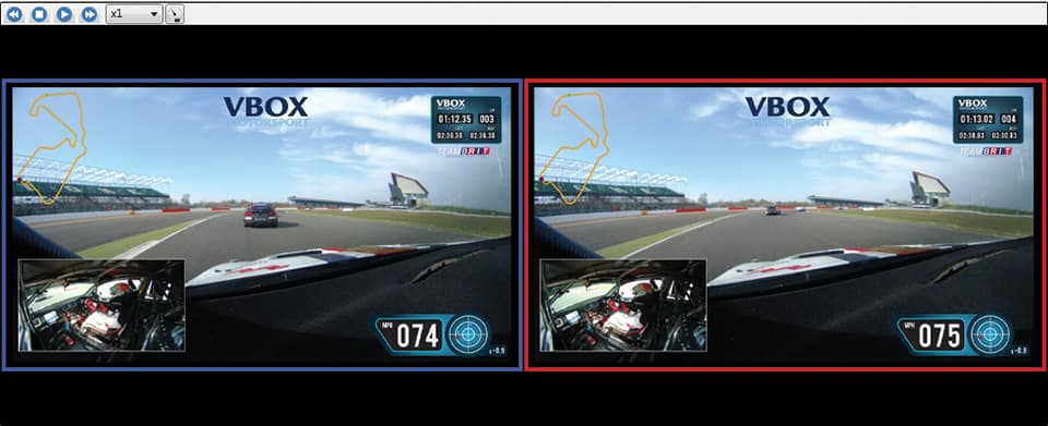 Synchronised VBOX video and data overlays from Silverstone